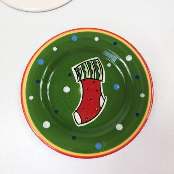 Bella Casa by Ganz Set of 4 Christmas Dessert Plates - Picture 5 of 8